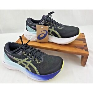 ASICS Gel-Kayano 30 Women's 8 Wide Running Shoes Black Blue Glow Yellow NWT